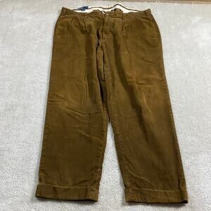 Polo Ralph Lauren Pants Mens 44Bx30* Brown Corduroy Pleated Big Hammond Pant